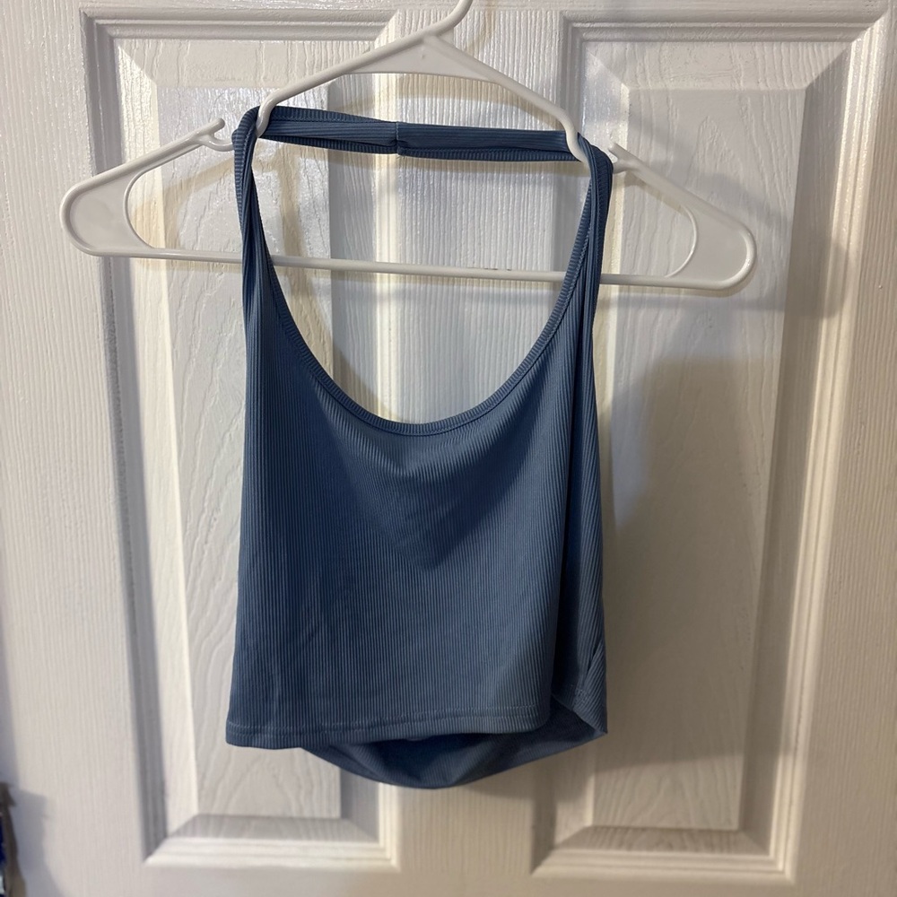 SHEIN Ribbed Blue Top - Picture 3 of 3